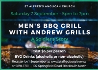 Men's BBQ Grill Sat September 7 5pm-7pm