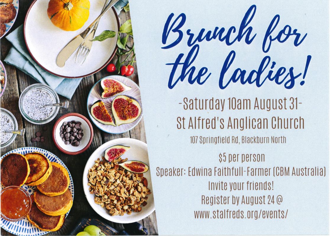 Ladies Brunch Sat August 31 10AM