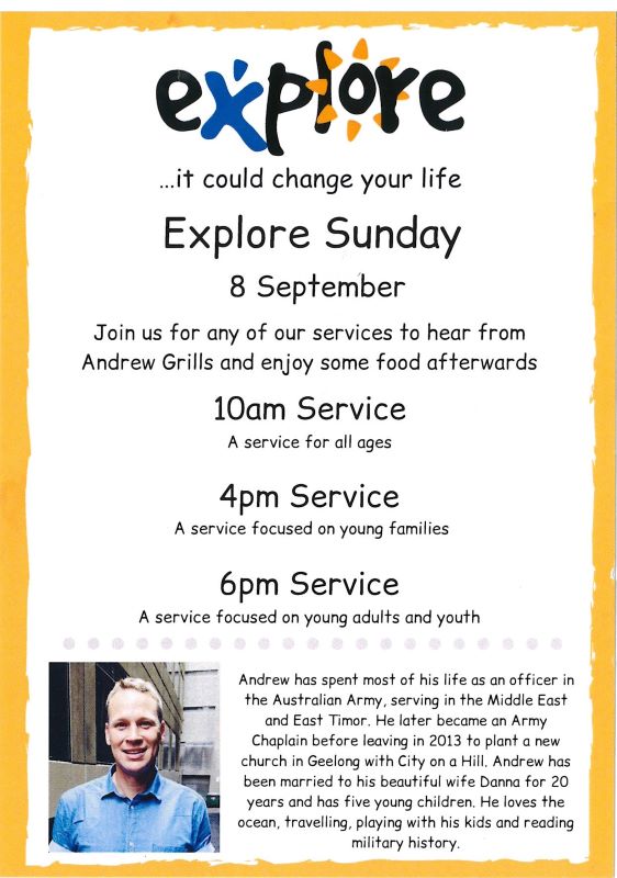 Sunday September 8 Explore Sunday